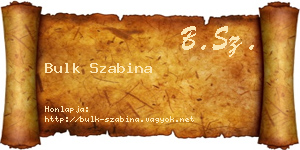 Bulk Szabina névjegykártya